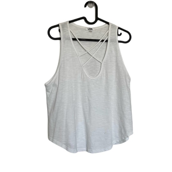 LNA x REVOLVE Triple Cross Tank in White Size Small - Picture 3 of 7